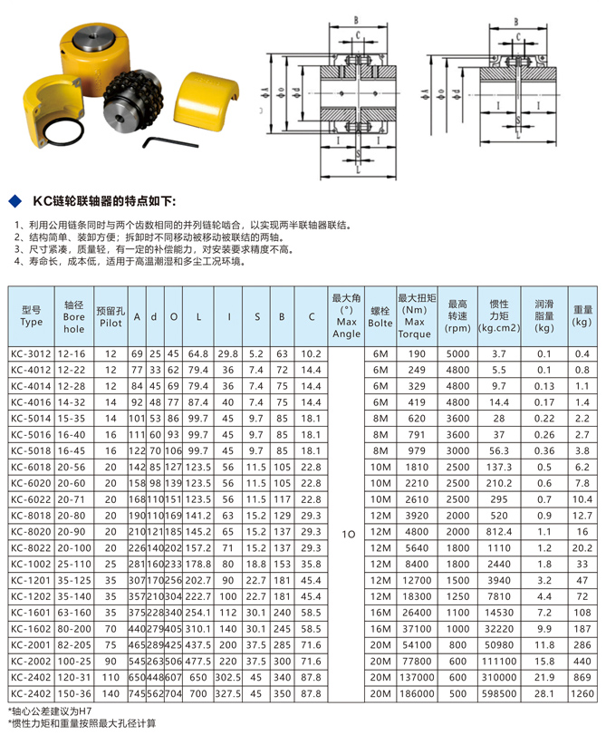 KC滚子链联轴器