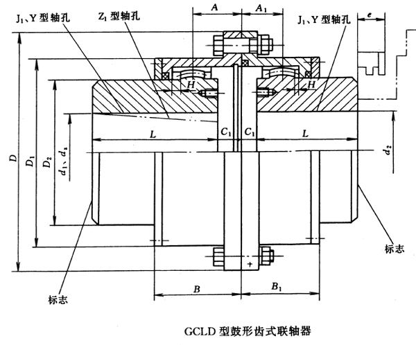 GCLD鼓形齒式聯軸器圖紙